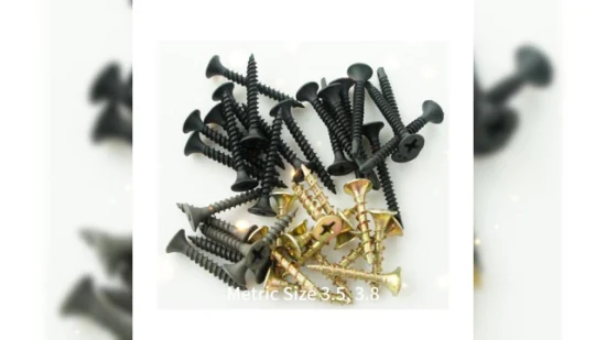 Hot Style Black Phosphated Bugle Head Collated Drywall Screws with Fine Thread, Self Tapping Screw Chipboard Screws Wood Screw